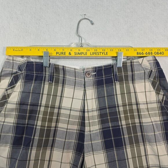 TOMMY HILFIGER Plaid Bermuda Walking Shorts Men's Size 36 Green Blue Preppy - Picture 6 of 7